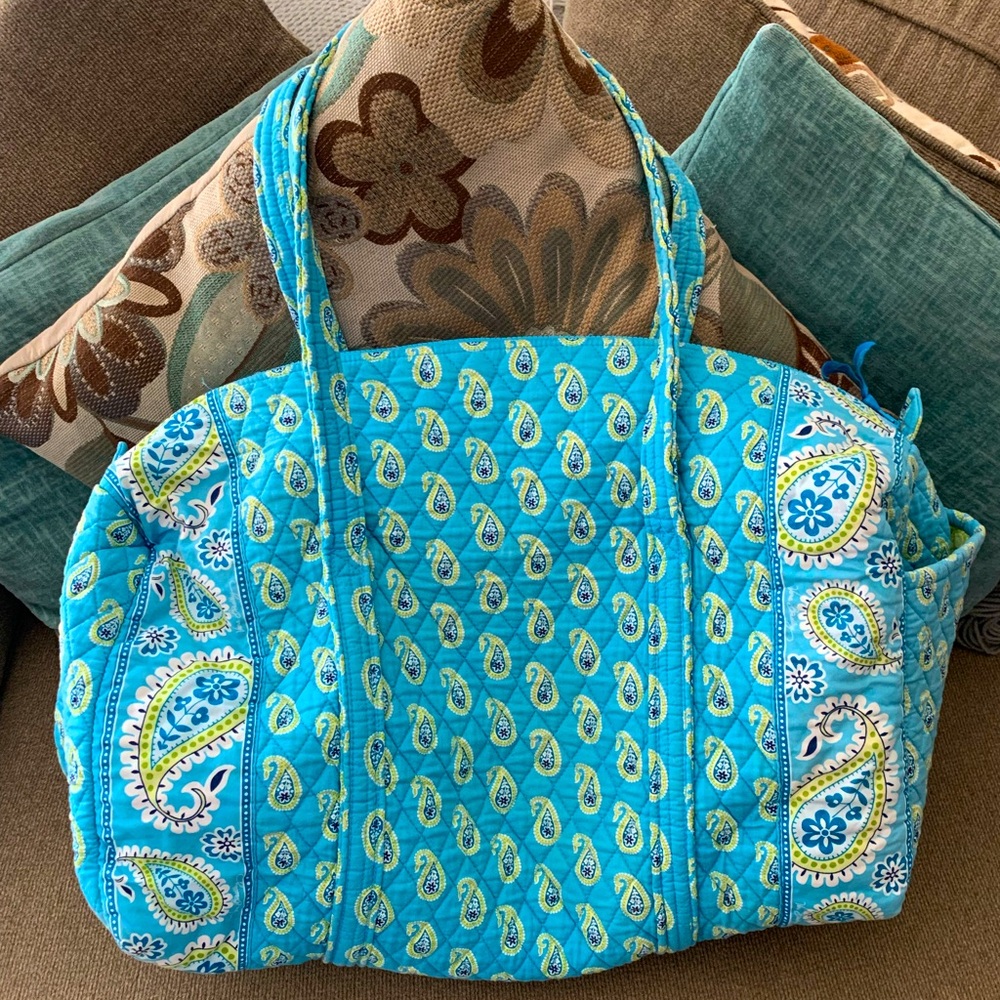 Vera Bradley Large Duffel Bag Bermuda Blue *Retired*